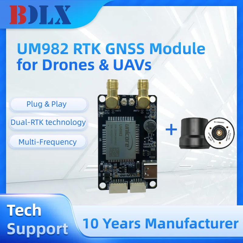 Antena Dual UM982, módulo RTK  - Drone Kit Hexacopter reseña y precio